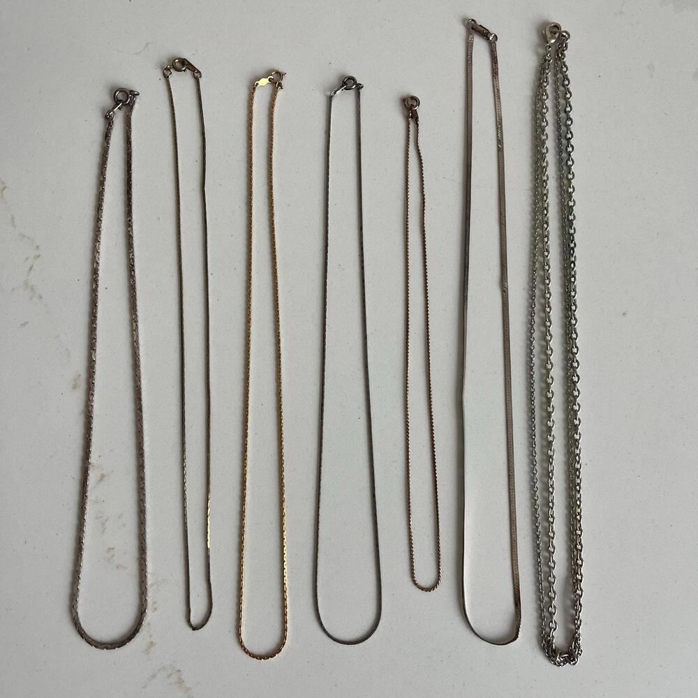 Vintage Chain Necklace Collection – Silver and Gold-Tone, Various Styles